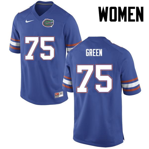 NCAA Florida Gators Chaz Green Women's #75 Nike Blue Stitched Authentic College Football Jersey XJW4164BI